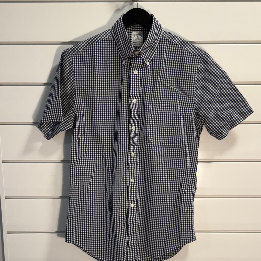 Brooks Brothers Black and White Checkered Shirt